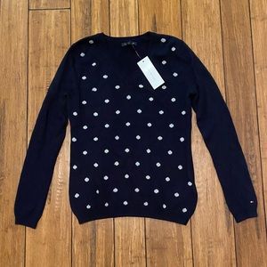 Tommy Hilfiger v-neck polka dot sweater